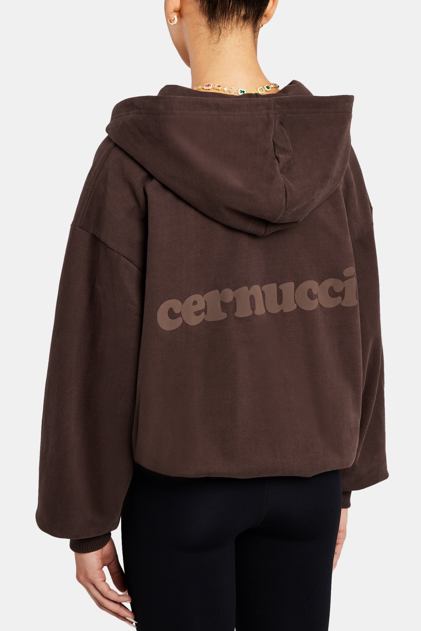 Oversized Zip Hoodie - Chocolate